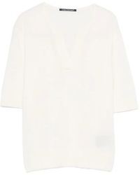 Luisa Cerano - T-Shirt À Col V - Lyst