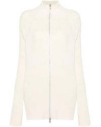 Y's Yohji Yamamoto - Zip-Up Ribbed-Knit Cardigan - Lyst