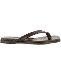 Emme Parsons - Embossed-Croc Flat Sandals - Lyst