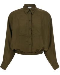 Nude - Plastron Cropped Shirt - Lyst