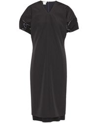 Ferragamo - V-neck Puff-sleeve Dress - Lyst