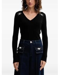 Fracomina - Embellished V-Neck Knitwear - Lyst