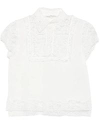 Ermanno Scervino - Lace-Detail Short-Sleeve Blouse - Lyst
