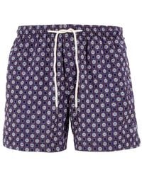 Peninsula - Geometric-Print Drawstring Swim Shorts - Lyst