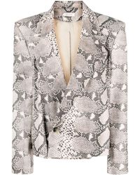 The Mannei - Bert Python-print Double-breasted Blazer - Lyst