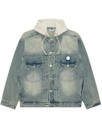 Aape By A Bathing Ape - Aapenow Hooded Logo-Embroidered Denim Jacket - Lyst