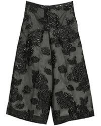 Psophia - Floral-Jacquard Wide-Leg Palazzo Pants - Lyst
