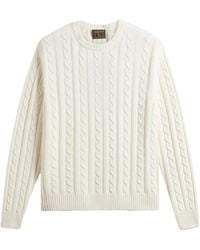 Woolrich - Cable-Knit Crew-Neck Sweater - Lyst