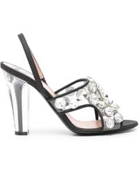 Moschino - Transparent Crystal Embellished Sandals - Lyst