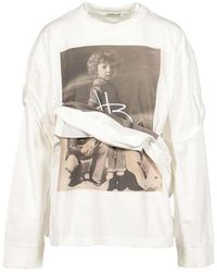 Natasha Zinko - Family Distressed Double-Layer T-Shirt - Lyst