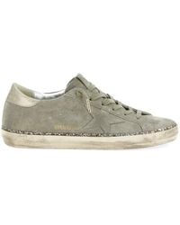 Golden Goose - Super-Star Glitter-Star Leather Sneakers - Lyst