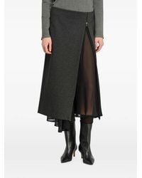 Semicouture - Zip-Fastening Layered Midi Skirt - Lyst