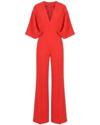 Gemy Maalouf - V-Neck Cape-Sleeve Jumpsuit - Lyst