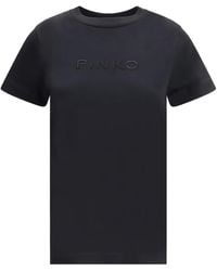 Pinko - Logo-Detail Cotton T-Shirt - Lyst