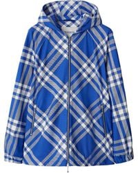 Burberry - Giacca A Quadri Con Cappuccio - Lyst