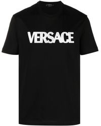 Versace - T-shirt Met Logo-applicatie - Lyst