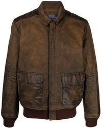 Polo Ralph Lauren - Distressed Regular-fit Leather Jacket - Lyst