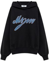 MSGM - Logo-Patch Oversized Hoodie - Lyst