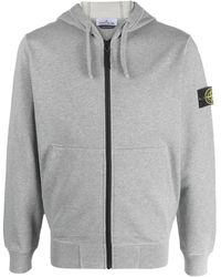 Stone Island - Logo-Badge Regular-Fit Cotton-Jersey Hoody - Lyst