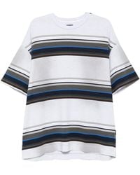 Juun.J - Striped Cotton T-Shirt - Lyst