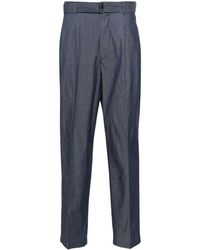 Michael Kors - Belted Chambray Trousers - Lyst