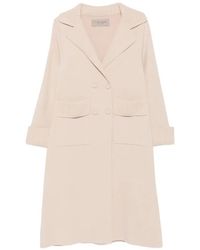 D.exterior - Double-Breasted Ribbed-Trim Coat - Lyst