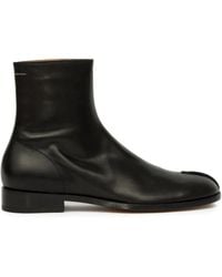 MM6 by Maison Martin Margiela - Knöchelhohe Lederstiefel - Lyst