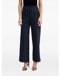 Benetton - Pinstripe-Pattern Wide-Leg Trousers - Lyst