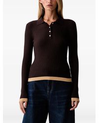 Twinset - Rib-Knit Polo Jumper - Lyst