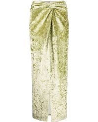 Nanushka - Carlene Twist-detail Velvet Maxi Skirt - Lyst