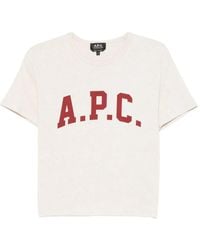 A.P.C. - Camiseta con logo estampado - Lyst