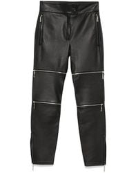 MITILIANE COUTURE - Zip-Details Leather Trousers - Lyst