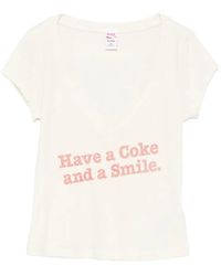 RE/DONE - X Coca Cola Slogan-Print V-Neck T-Shirt - Lyst