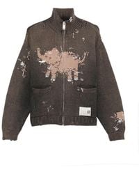 Maison Mihara Yasuhiro - Cardigan En Maille À Motif D'Éléphant En Jacquard - Lyst
