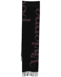 Vivienne Westwood - Logo-Intarsia Fringed Scarf - Lyst