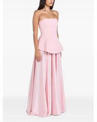 Solace London - The Oriana Strapless Peplum-Waist Maxi Dress - Lyst