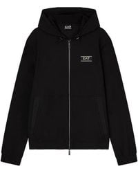 EA7 - Premium Label Zip-Up Hoodie - Lyst