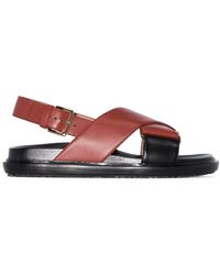 Marni 'Fussbett' Sandalen - Braun