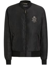 Dolce & Gabbana - Nylon Crest Bomber Jacket - Lyst