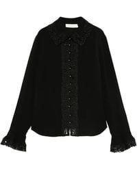 Zimmermann - Blusa con ribete de encaje y volantes - Lyst
