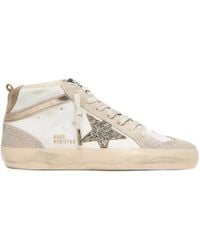 Golden Goose - Mid-Star Leather-Upper Glitter-Star Laminated-Wave Suede-Heel-And-Spur Sneakers - Lyst