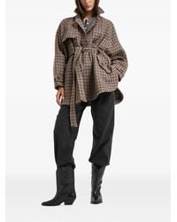 Bazar Deluxe - Crystal-Embellished Houndstooth-Pattern Coat - Lyst