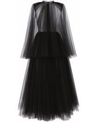 Dolce & Gabbana - Robe Mi-Longue À Design De Cape - Lyst