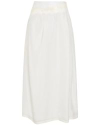 Maison Margiela - Lace-Trim Pleated Midi Skirt - Lyst