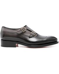 Santoni - Chaussures Perforées À Boucles - Lyst