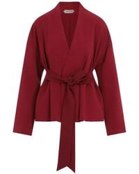 Alberta Ferretti - Belted Pleated Jacket - Lyst