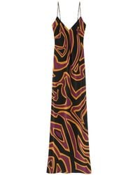 PUCCI - Labirinto-Print Crêpe De Chine Maxi Dress - Lyst