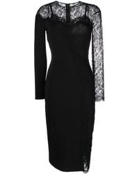 Dolce & Gabbana - Vestido largo con panel de encaje - Lyst