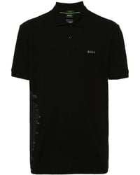 BOSS - Pikee-Poloshirt mit gummiertem Logo - Lyst