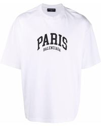 Balenciaga Camiseta con logo Paris - Blanco